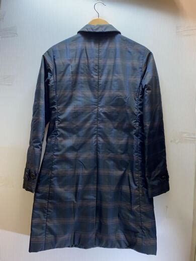 PRADA Other Coat 38 Nylon Navy Check 24V3770 Padded Used